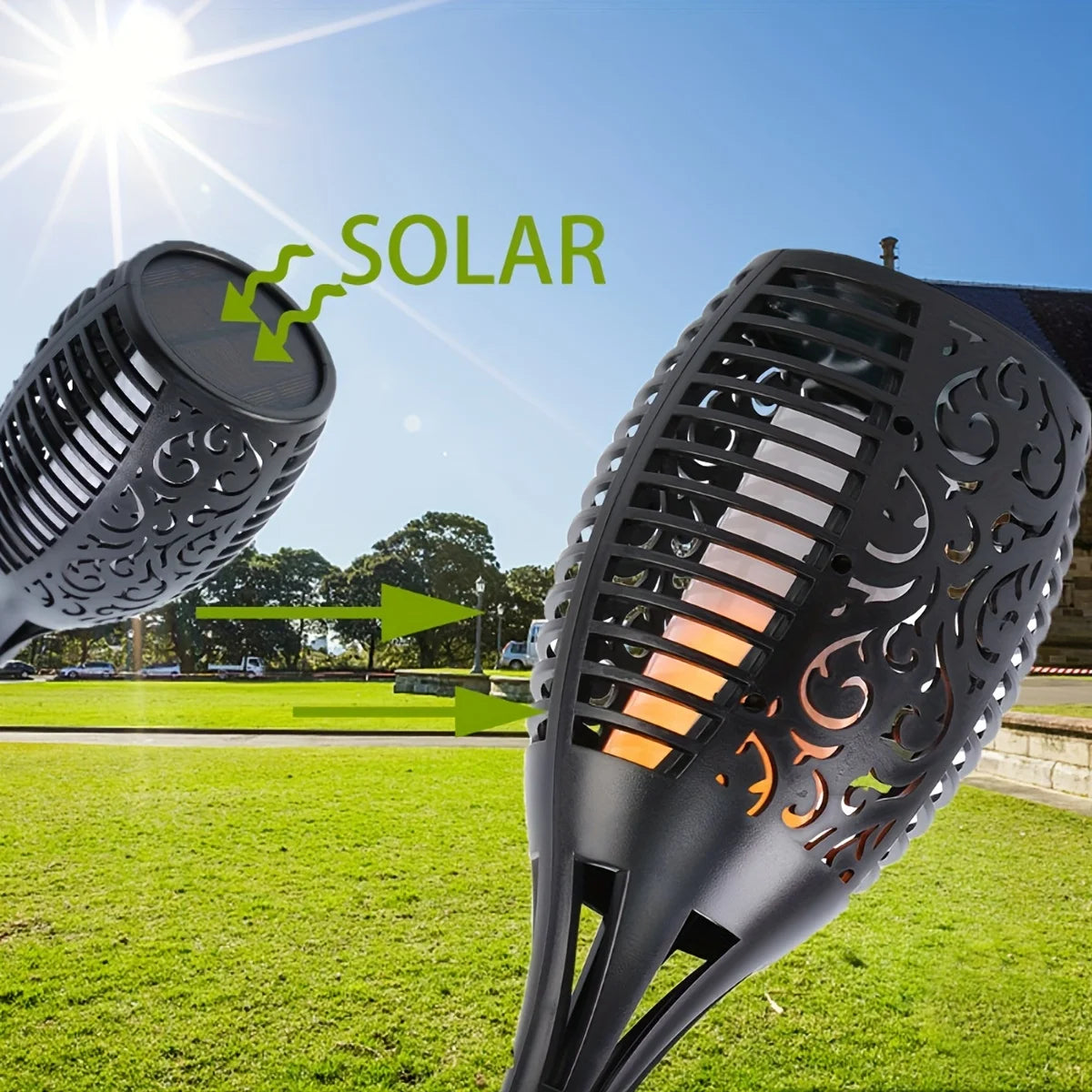 Solar Flame Torch Lights for Outdoor Garden Decoration - Smarsty