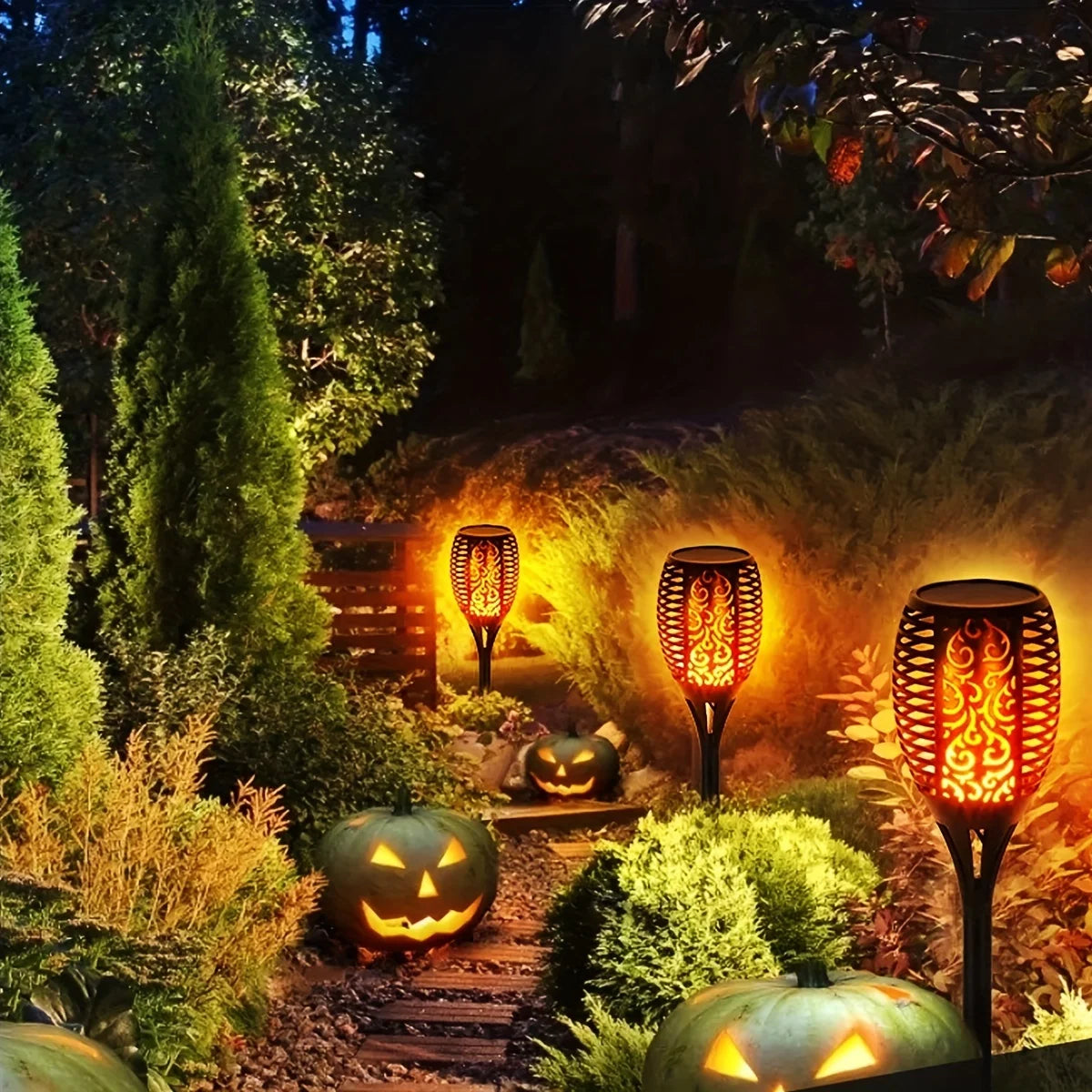 Solar Flame Torch Lights for Outdoor Garden Decoration - Smarsty
