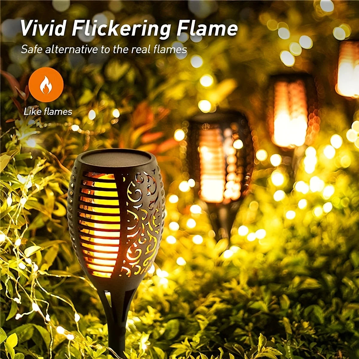 Solar Flame Torch Lights for Outdoor Garden Decoration - Smarsty