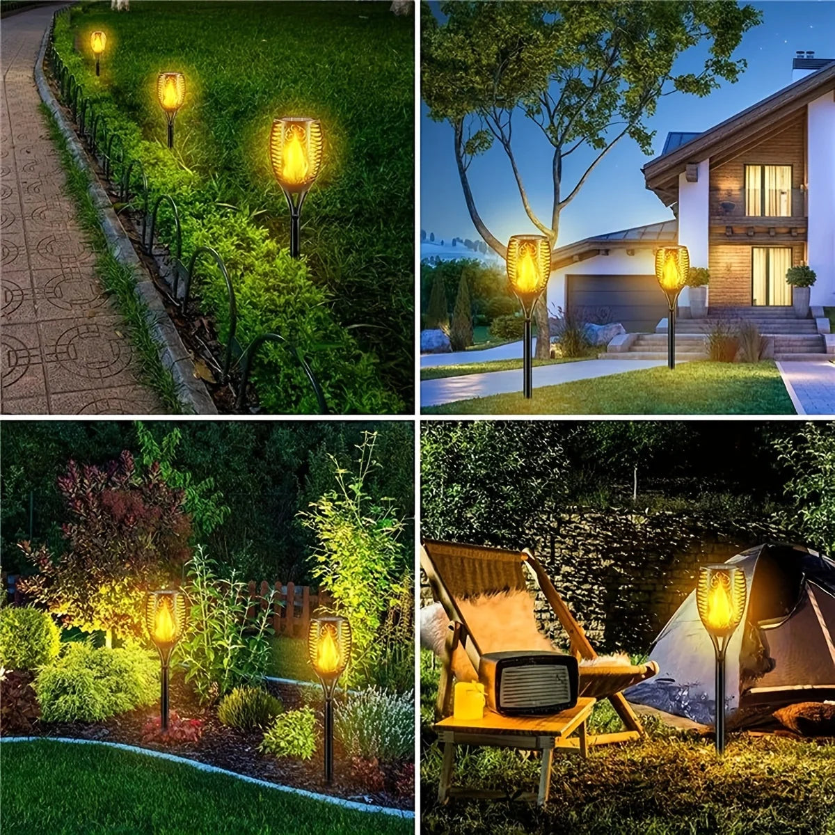 Solar Flame Torch Lights for Outdoor Garden Decoration - Smarsty