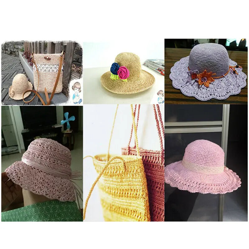 Natural Raffia Straw Yarn for DIY Crafts and Knitting - Smarsty