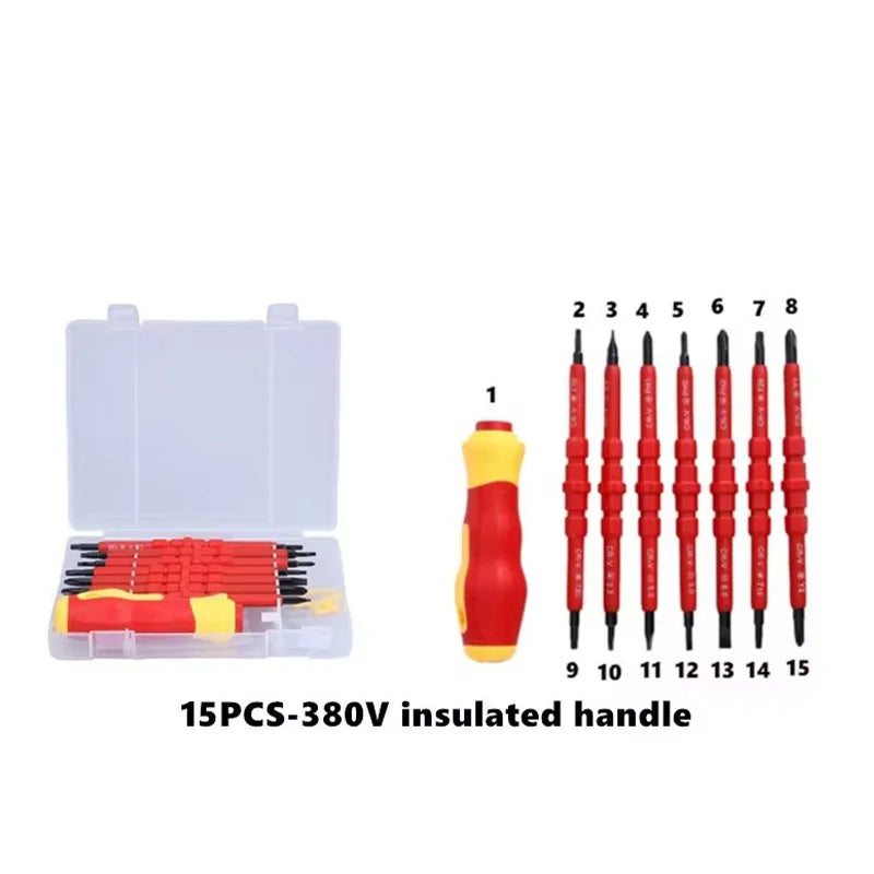 Electrician Repair Tools Kit 15pcs Insulated Screwdrivers Set - Smarsty