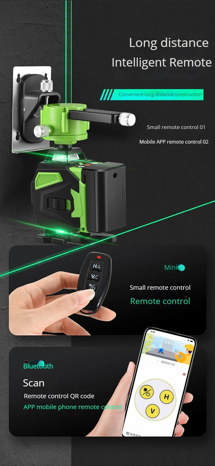 16 Lines Green Laser Level with Self-Leveling Feature - Smarsty