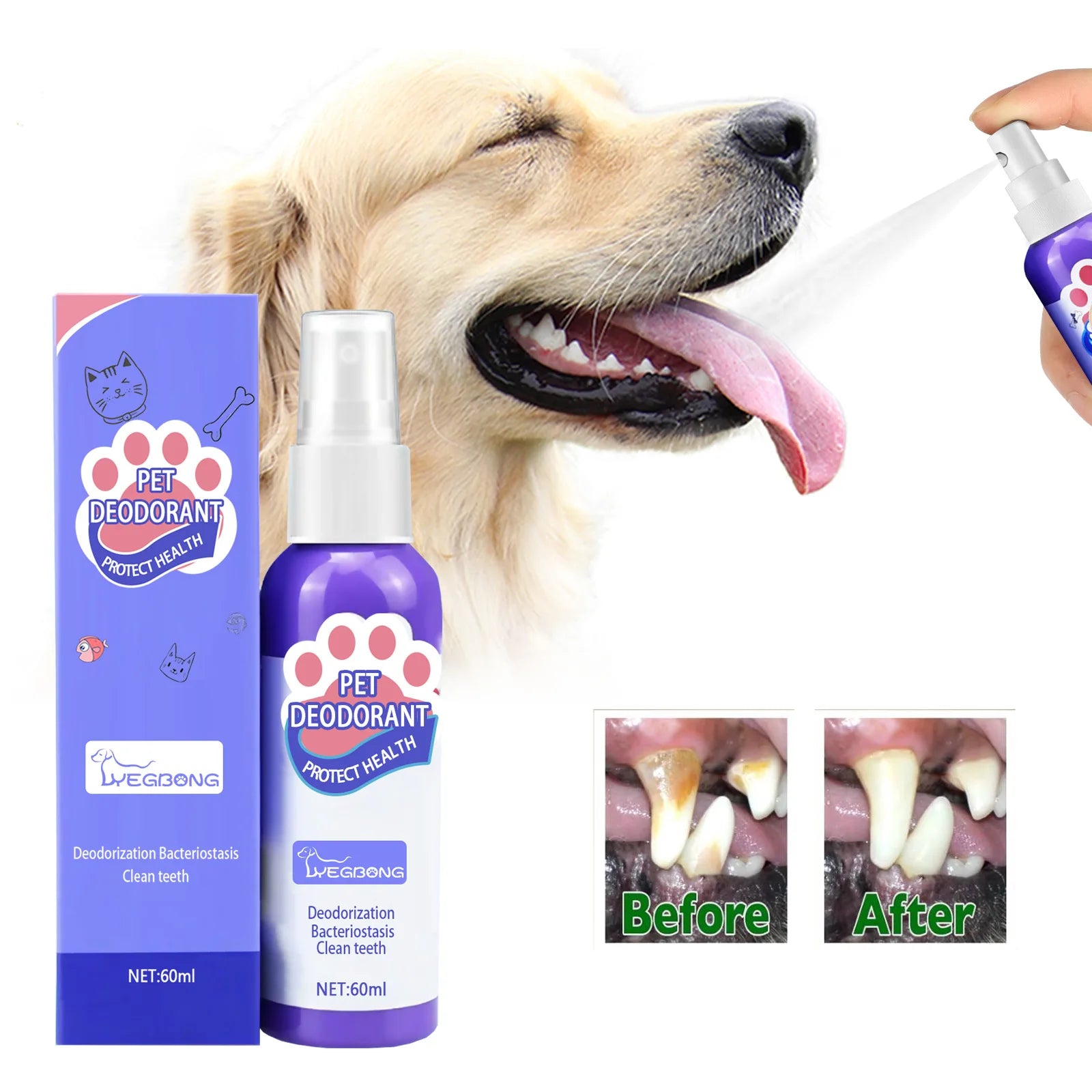Pet Oral Cleanse Spray for Fresh Breath and Clean Teeth - Smarsty