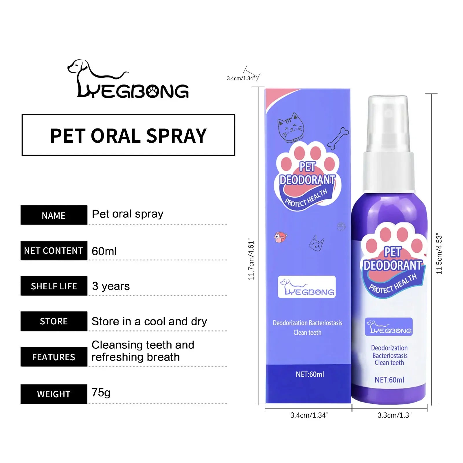 Pet Oral Cleanse Spray for Fresh Breath and Clean Teeth - Smarsty