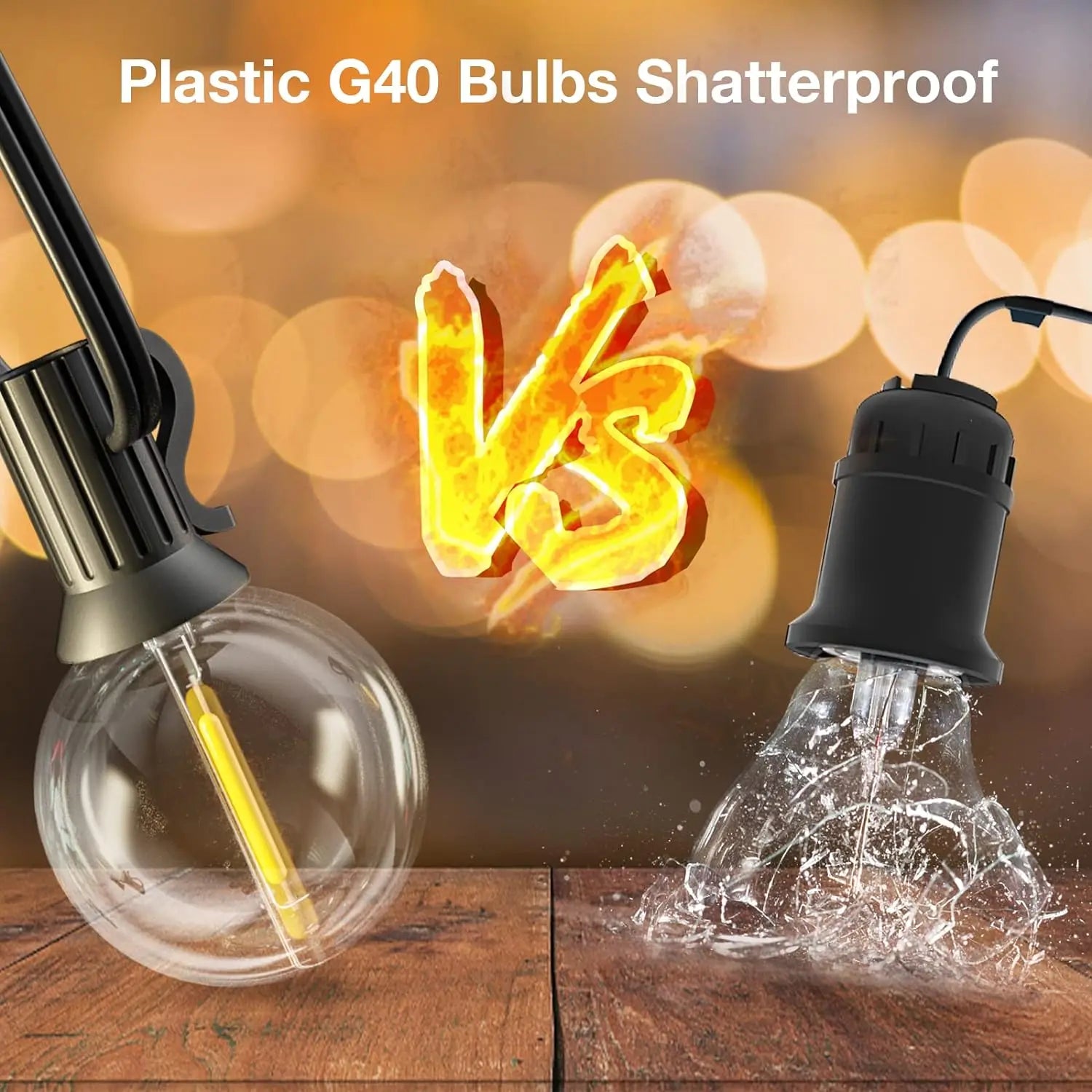 Solar String Lights Outdoor with Shatterproof Bulbs - Smarsty
