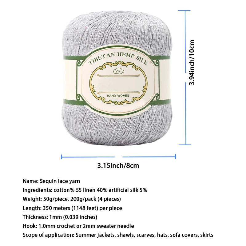 Cotton Linen Lace Yarn for Summer Crochet Projects - Smarsty