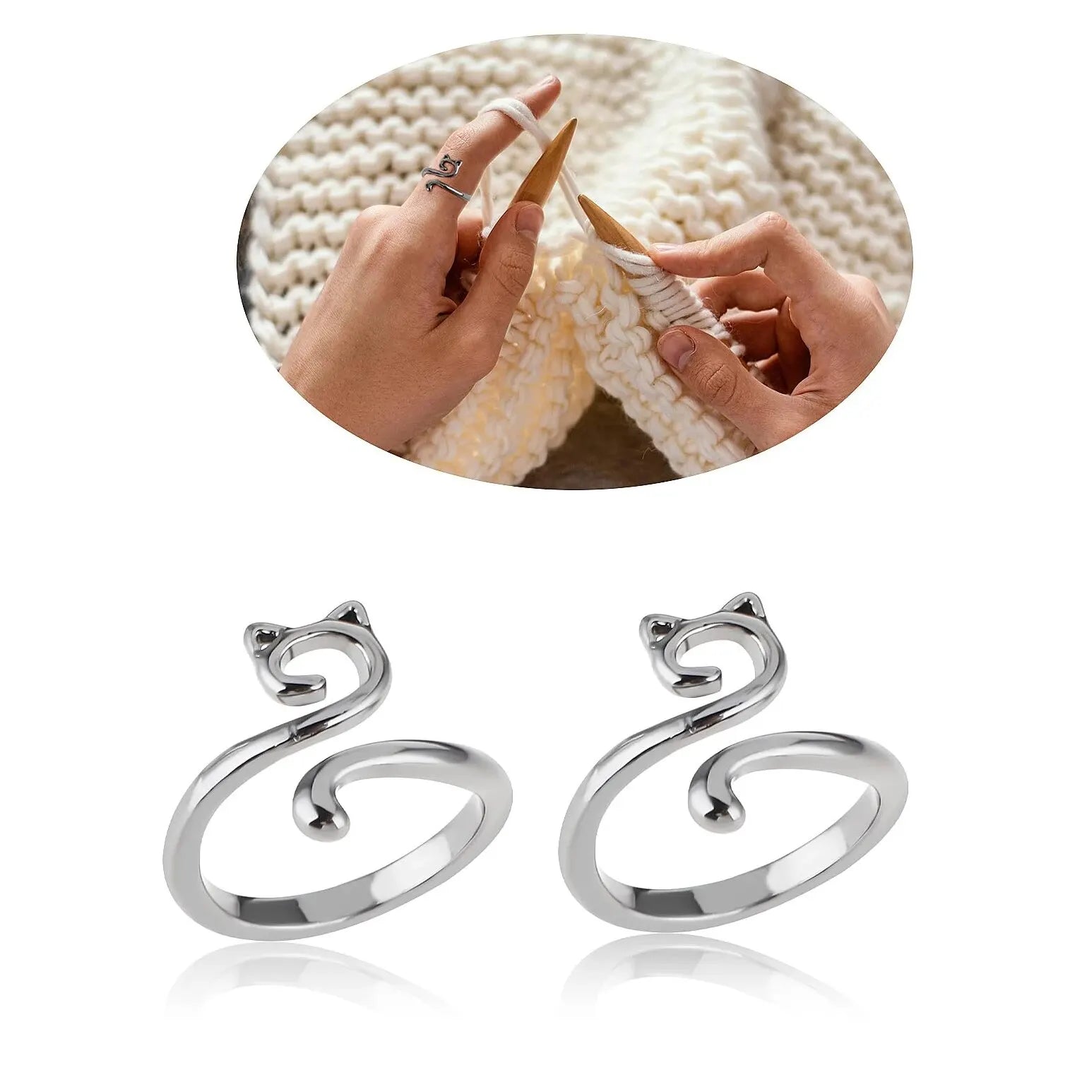 Adjustable Knitting Crochet Rings for Faster Yarn Tension - Smarsty