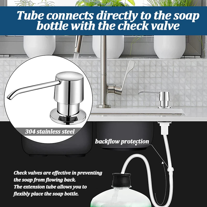 Stainless Steel Soap Dispenser Extension Kit for Kitchen - Smarsty