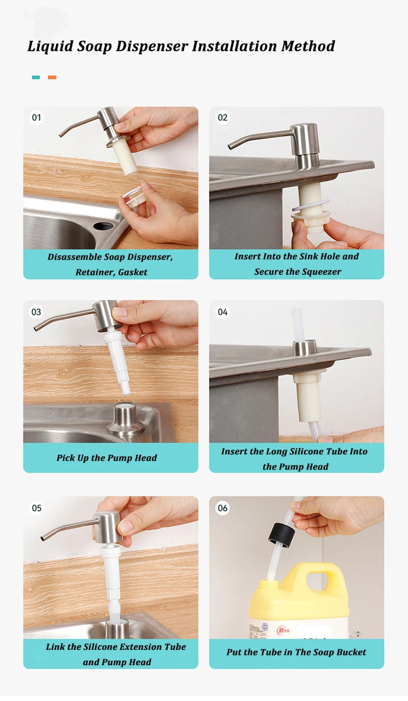 Stainless Steel Soap Dispenser Extension Kit for Kitchen - Smarsty