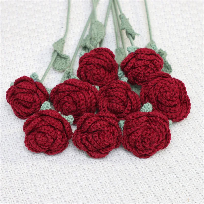Efun Crochet Rose Bouquet for Elegant Home Decoration - Smarsty