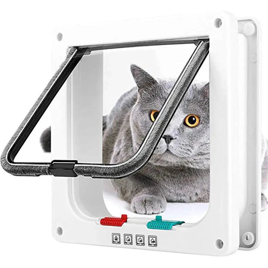 Two-Way Cat Door With Acrylic Glass Design - Smarsty
