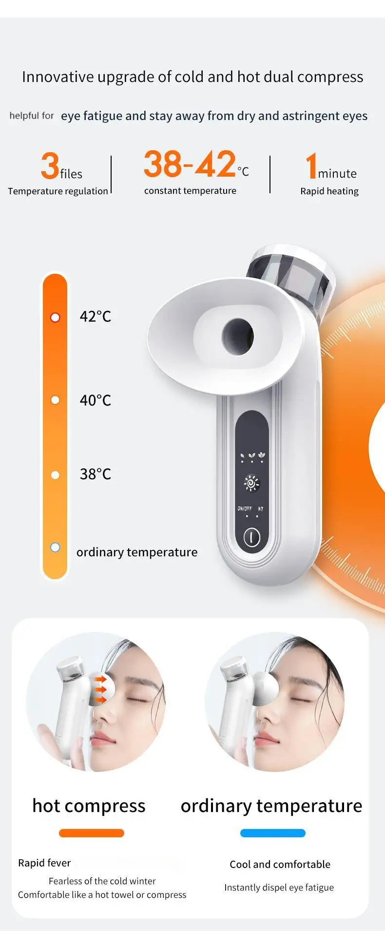 Heated Nano Mist Eye Sprayer for Hydrated Skin - Smarsty