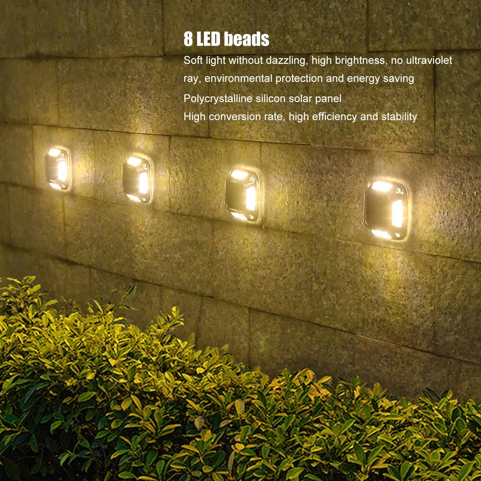 Solar Ground Light With 8 LEDs Waterproof Warm Glow - Smarsty