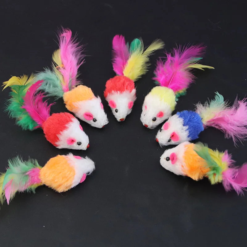 Interactive Cat Toy with Colorful Feather and Soft Fleece - Smarsty