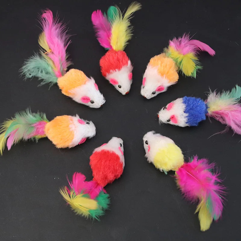 Interactive Cat Toy with Colorful Feather and Soft Fleece - Smarsty