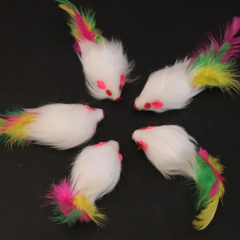 Interactive Cat Toy with Colorful Feather and Soft Fleece - Smarsty