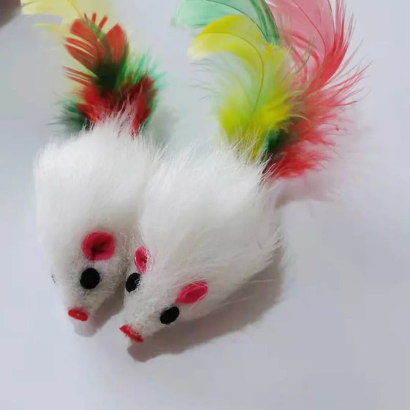 Interactive Cat Toy with Colorful Feather and Soft Fleece - Smarsty