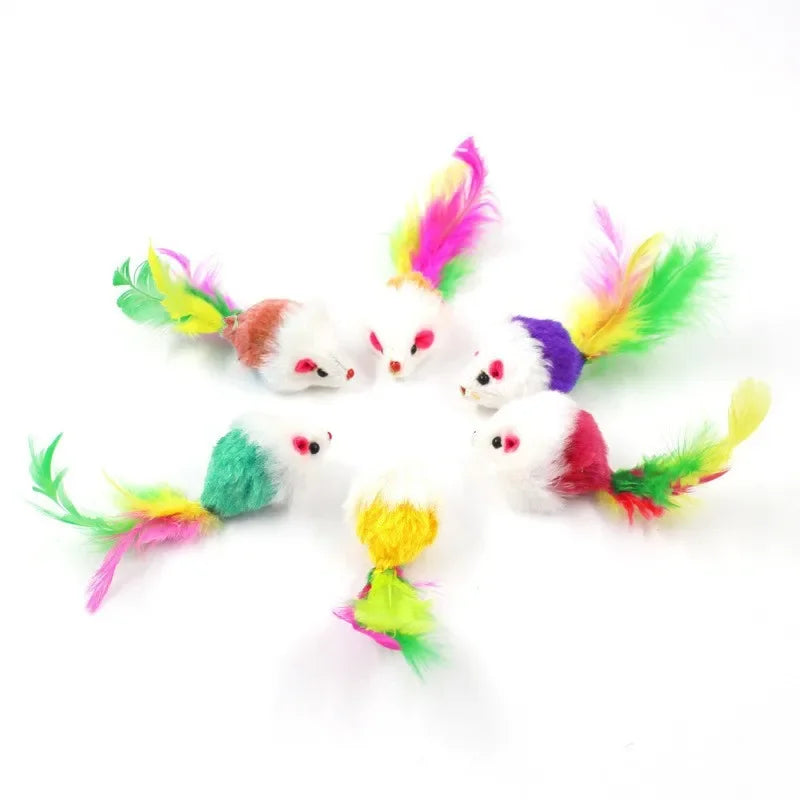 Interactive Cat Toy with Colorful Feather and Soft Fleece - Smarsty