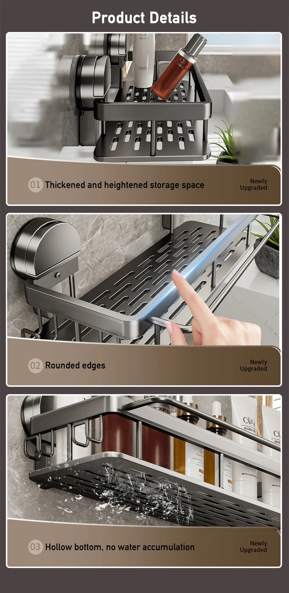 Bathroom Suction Cup Storage Rack for Easy Organization - Smarsty