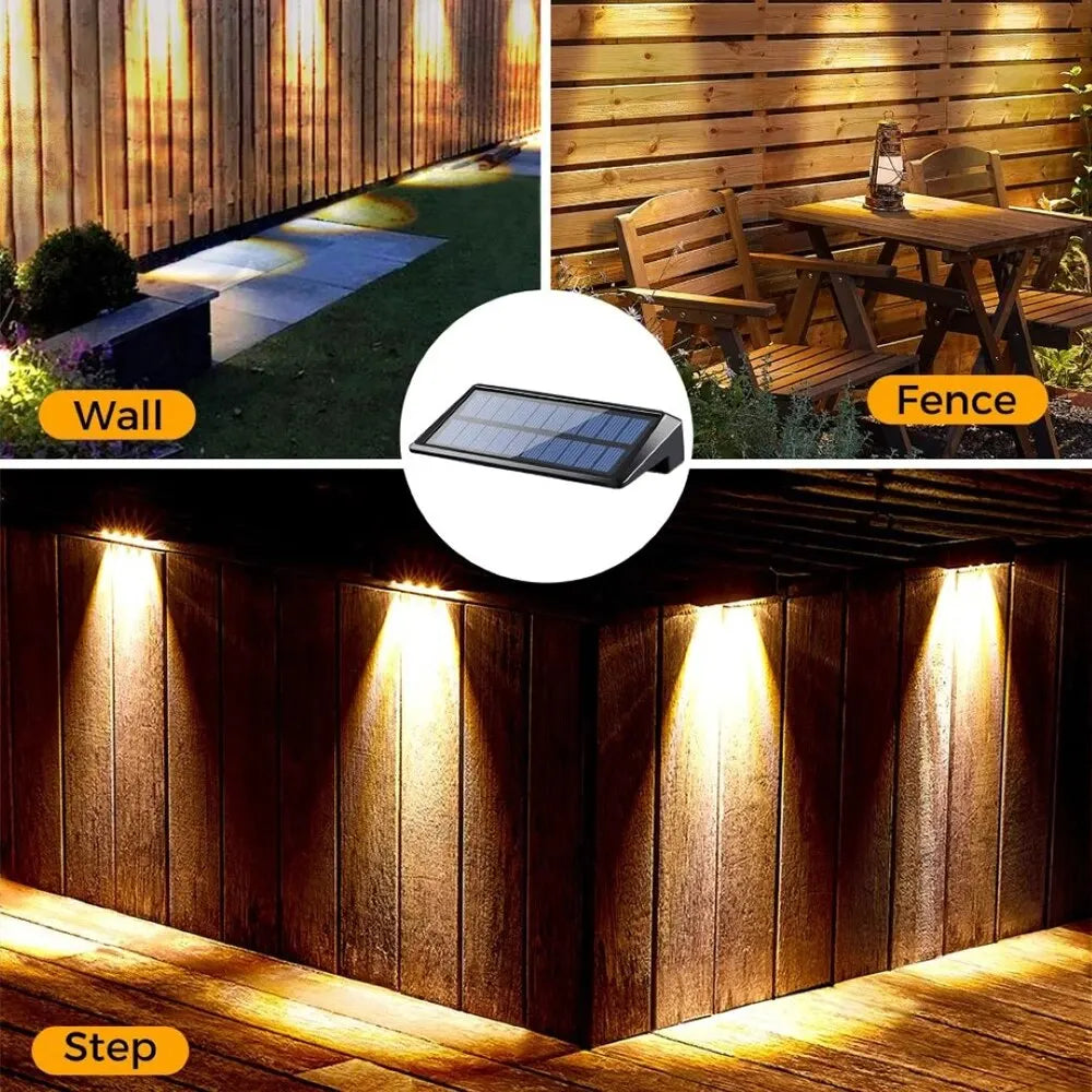 2 Pack Solar Wall Lights Waterproof LED Outdoor Lighting - Smarsty