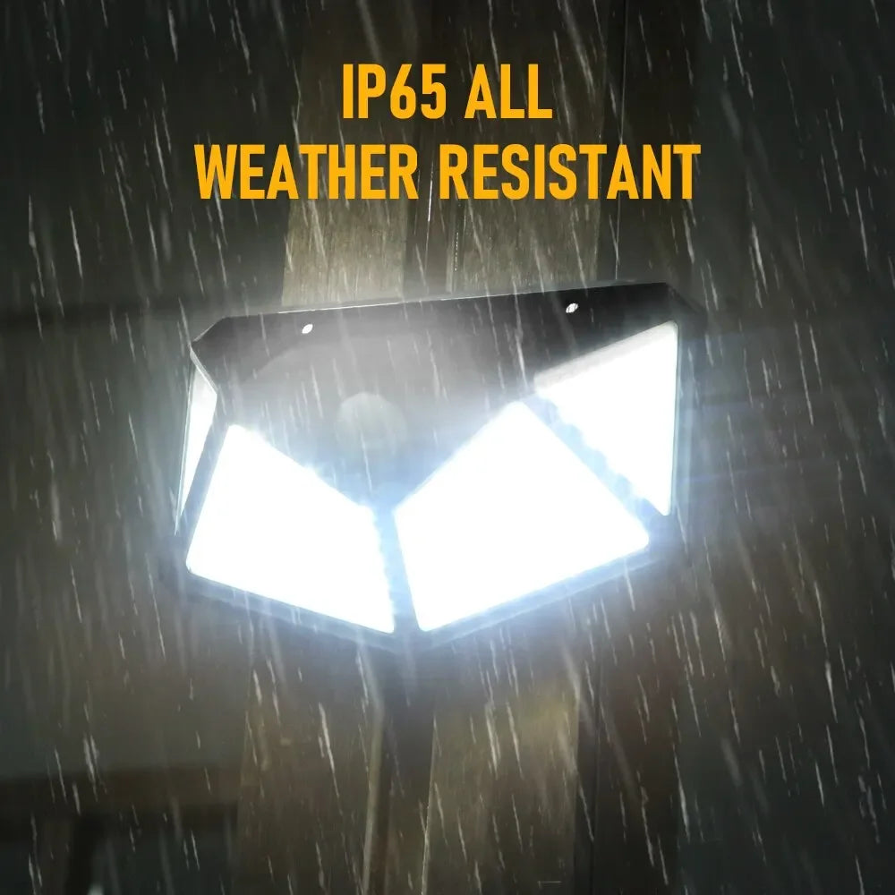 100 LED Solar Wall Lamp with Motion Sensor Waterproof Outdoor Light - Smarsty
