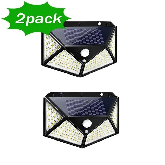100 LED Solar Wall Lamp with Motion Sensor Waterproof Outdoor Light - Smarsty