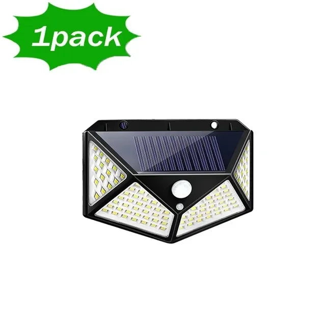 100 LED Solar Wall Lamp with Motion Sensor Waterproof Outdoor Light - Smarsty