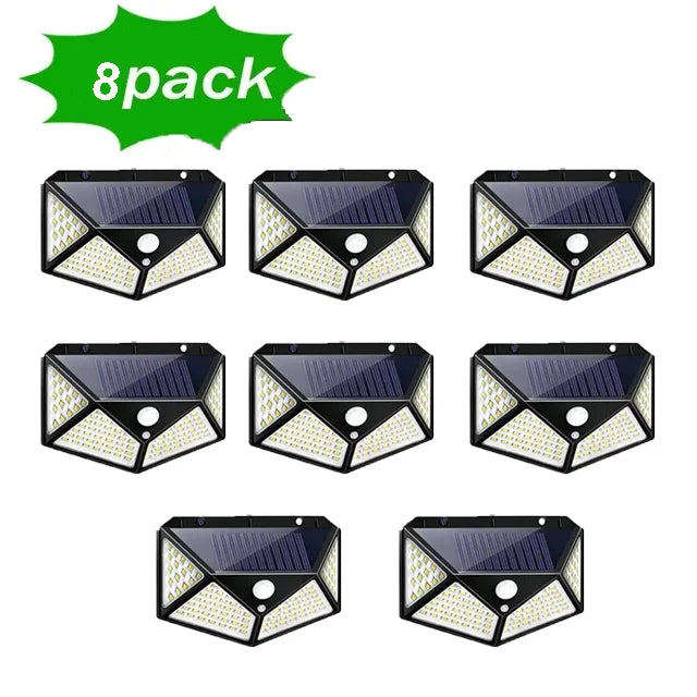 100 LED Solar Wall Lamp with Motion Sensor Waterproof Outdoor Light - Smarsty