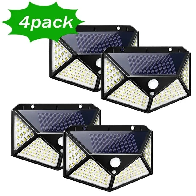 100 LED Solar Wall Lamp with Motion Sensor Waterproof Outdoor Light - Smarsty