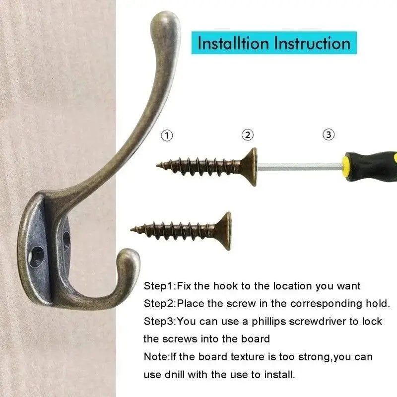 Heavy Duty Vintage Coat Hooks Wall Mounted Set - Smarsty