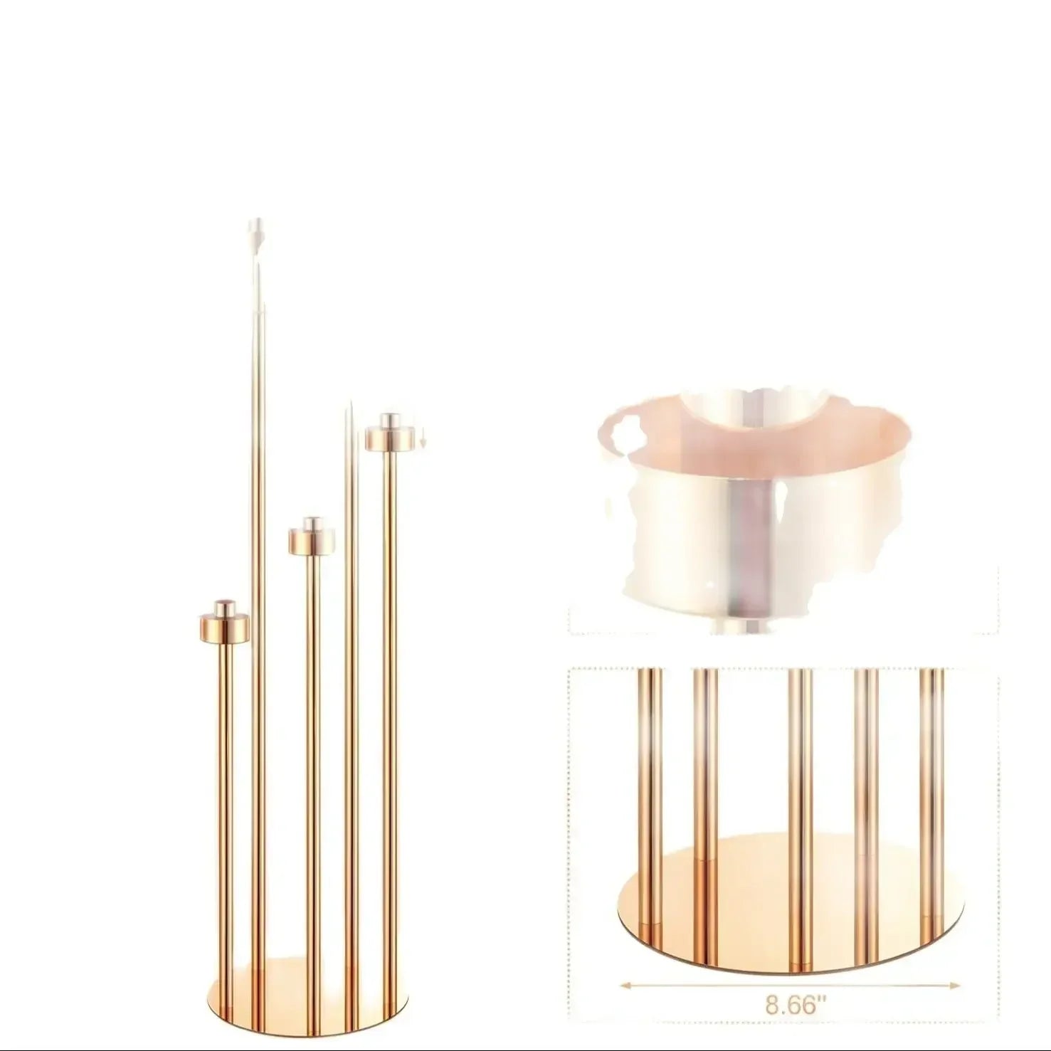 Gold Floor Candelabra 5 Arm Tall Candle Holder - Smarsty