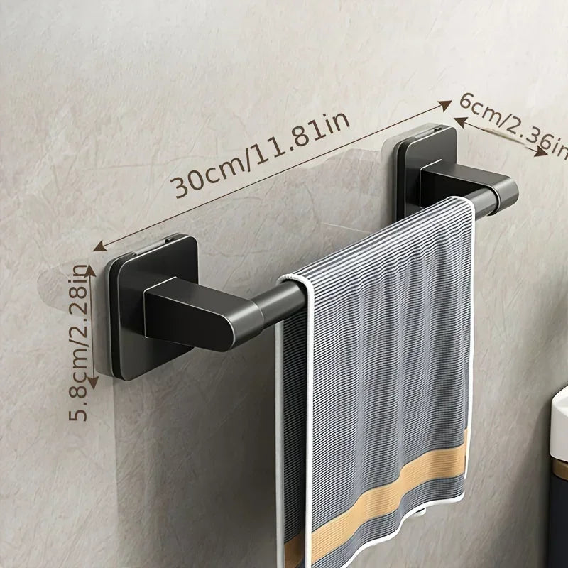Wall Mounted Towel Rack No Drilling for Easy Storage - Smarsty