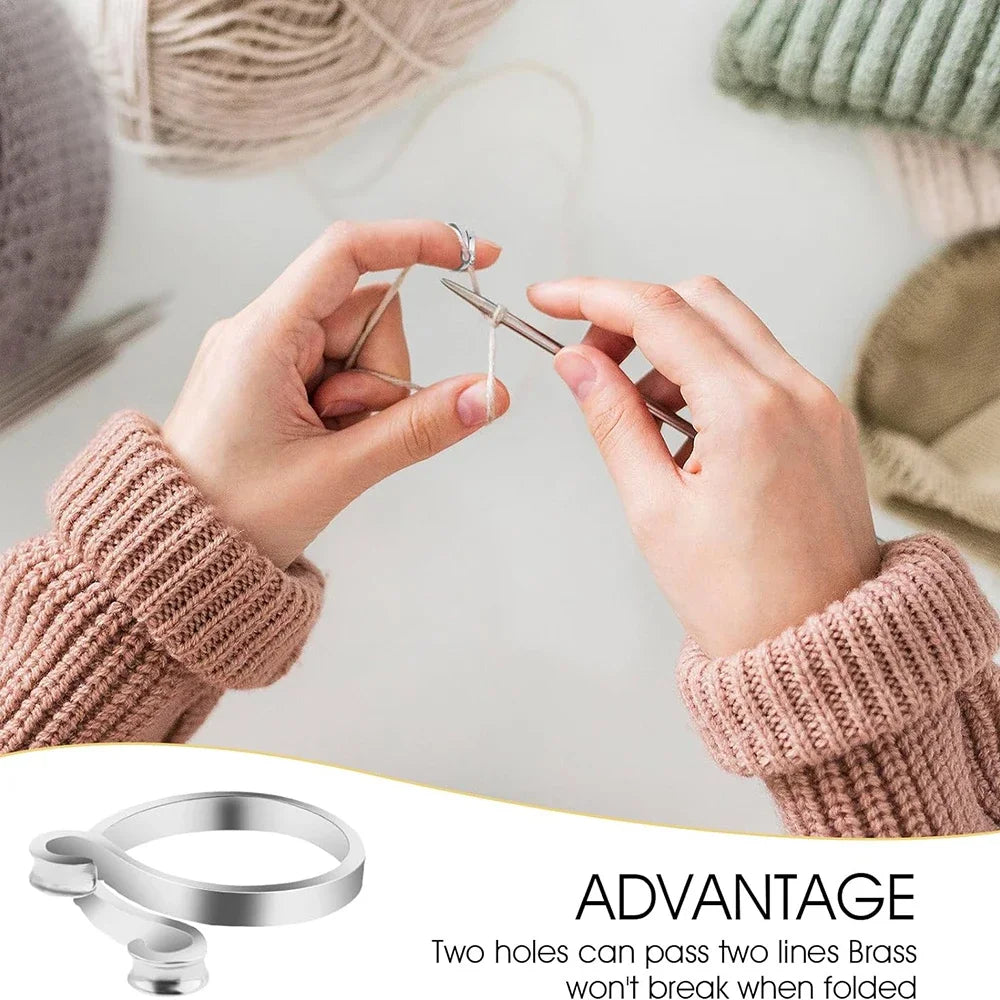 Adjustable Knitting Crochet Loop Ring Thimble Holder - Smarsty