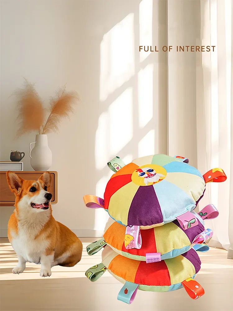 Plush Dog Frisbee Toy for Interactive Outdoor Fun - Smarsty