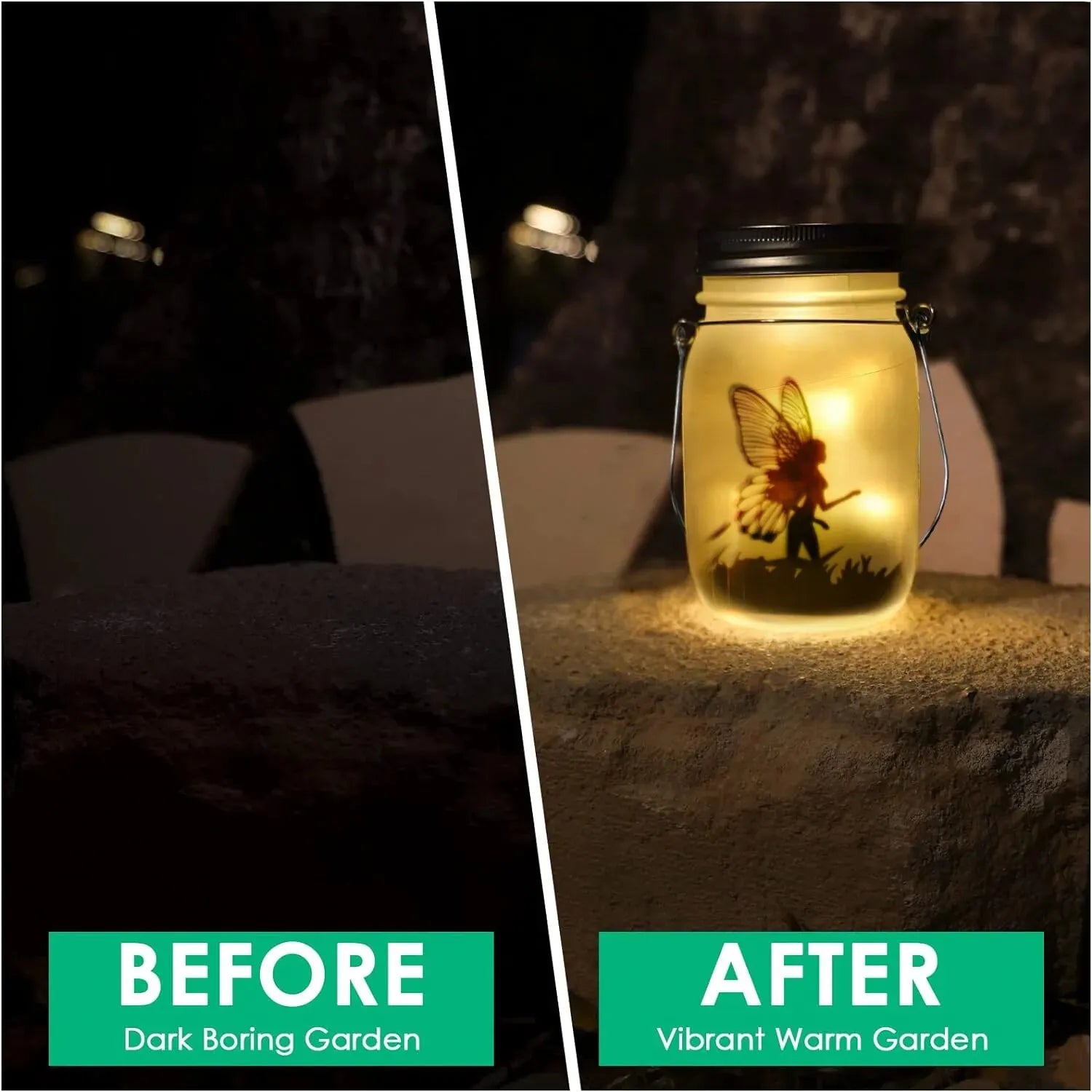 Solar Mason Jar Lanterns Waterproof Fairy Lights for Garden - Smarsty