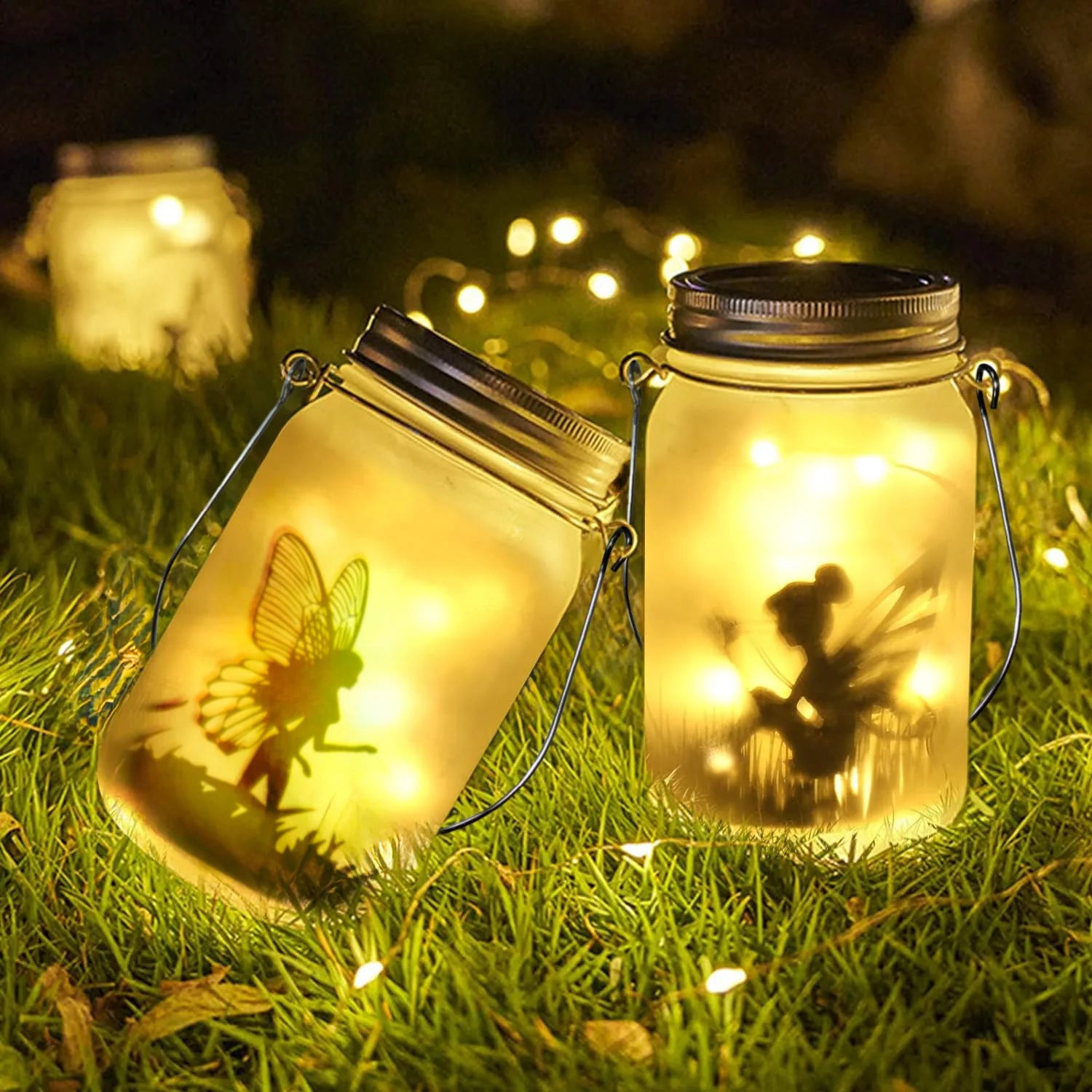 Solar Mason Jar Lanterns Waterproof Fairy Lights for Garden - Smarsty