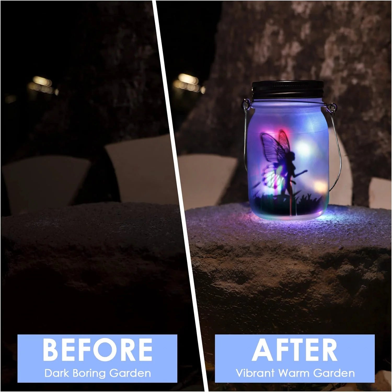 Solar Mason Jar Lanterns Waterproof Fairy Lights for Garden - Smarsty