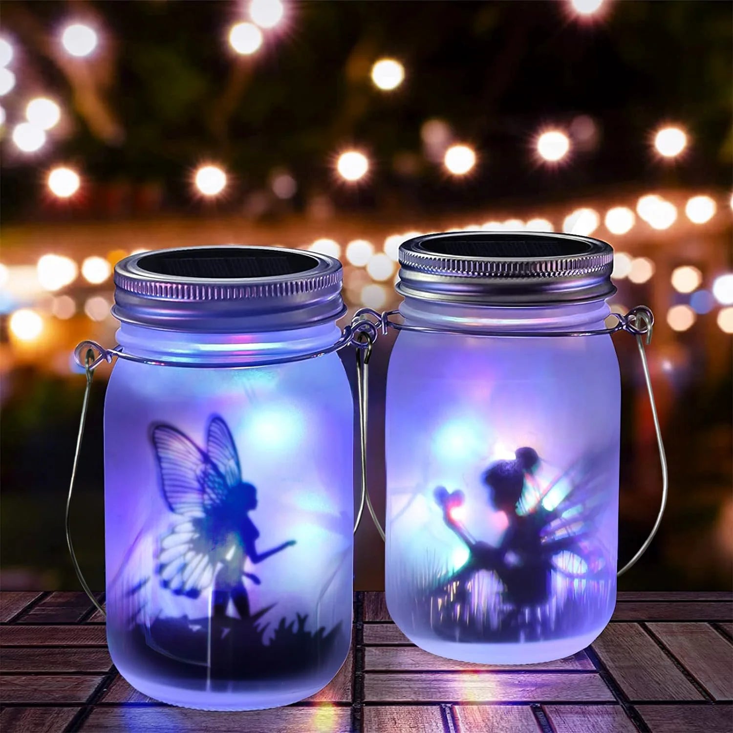 Solar Mason Jar Lanterns Waterproof Fairy Lights for Garden - Smarsty