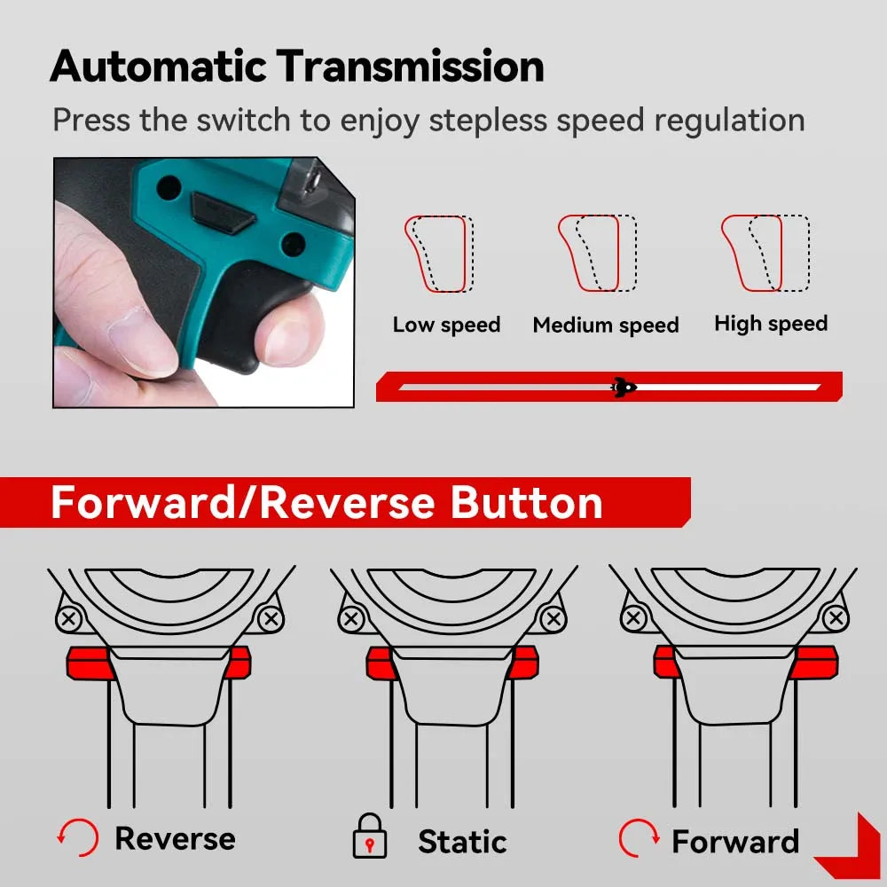 Onevan 1200N M Brushless Electric Impact Wrench Cordless Convenience - Smarsty