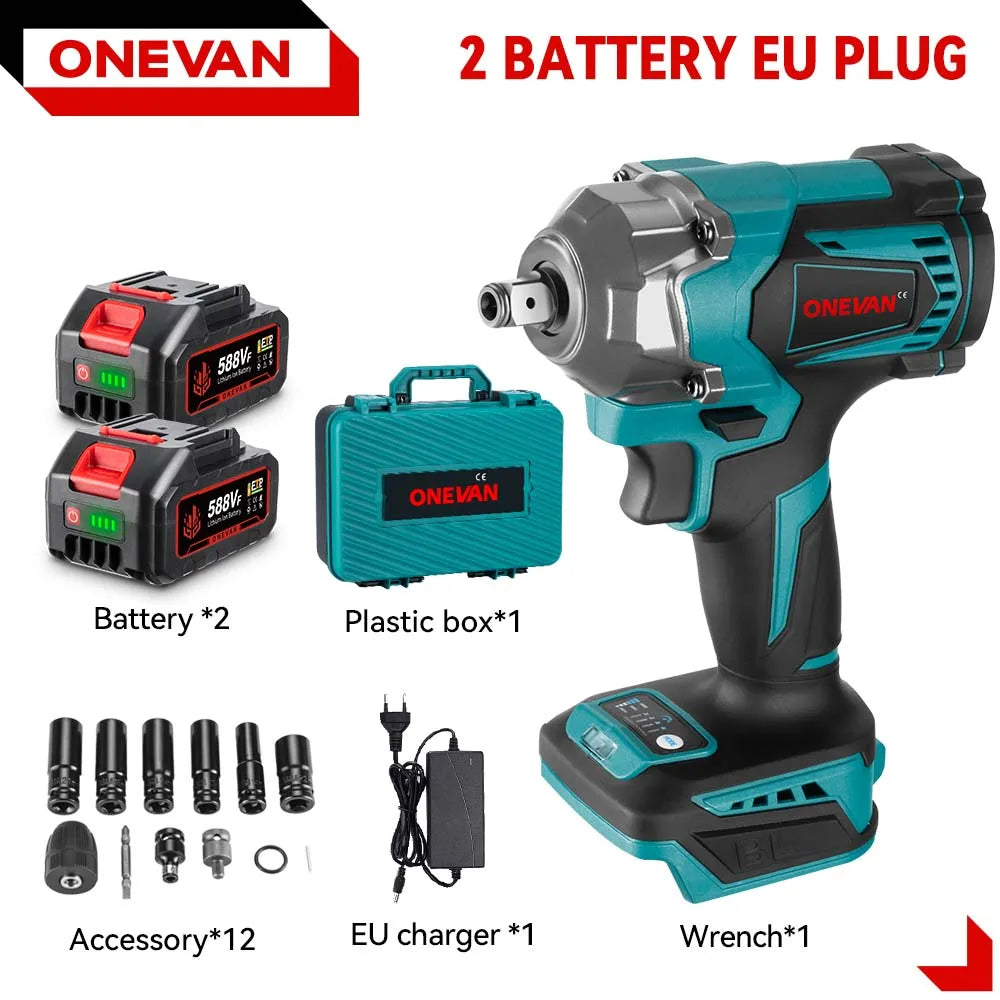 Onevan 1200N M Brushless Electric Impact Wrench Cordless Convenience - Smarsty