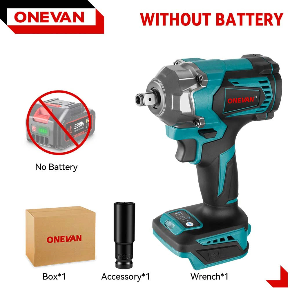 Onevan 1200N M Brushless Electric Impact Wrench Cordless Convenience - Smarsty