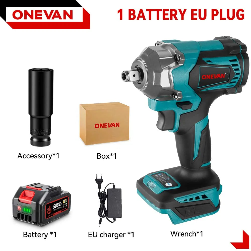 Onevan 1200N M Brushless Electric Impact Wrench Cordless Convenience - Smarsty