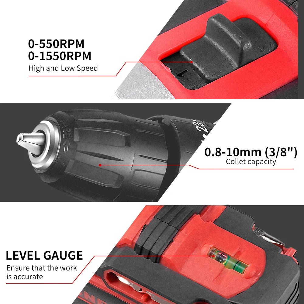 ONEVAN 500W Cordless Impact Drill Set for Woodworking - Smarsty