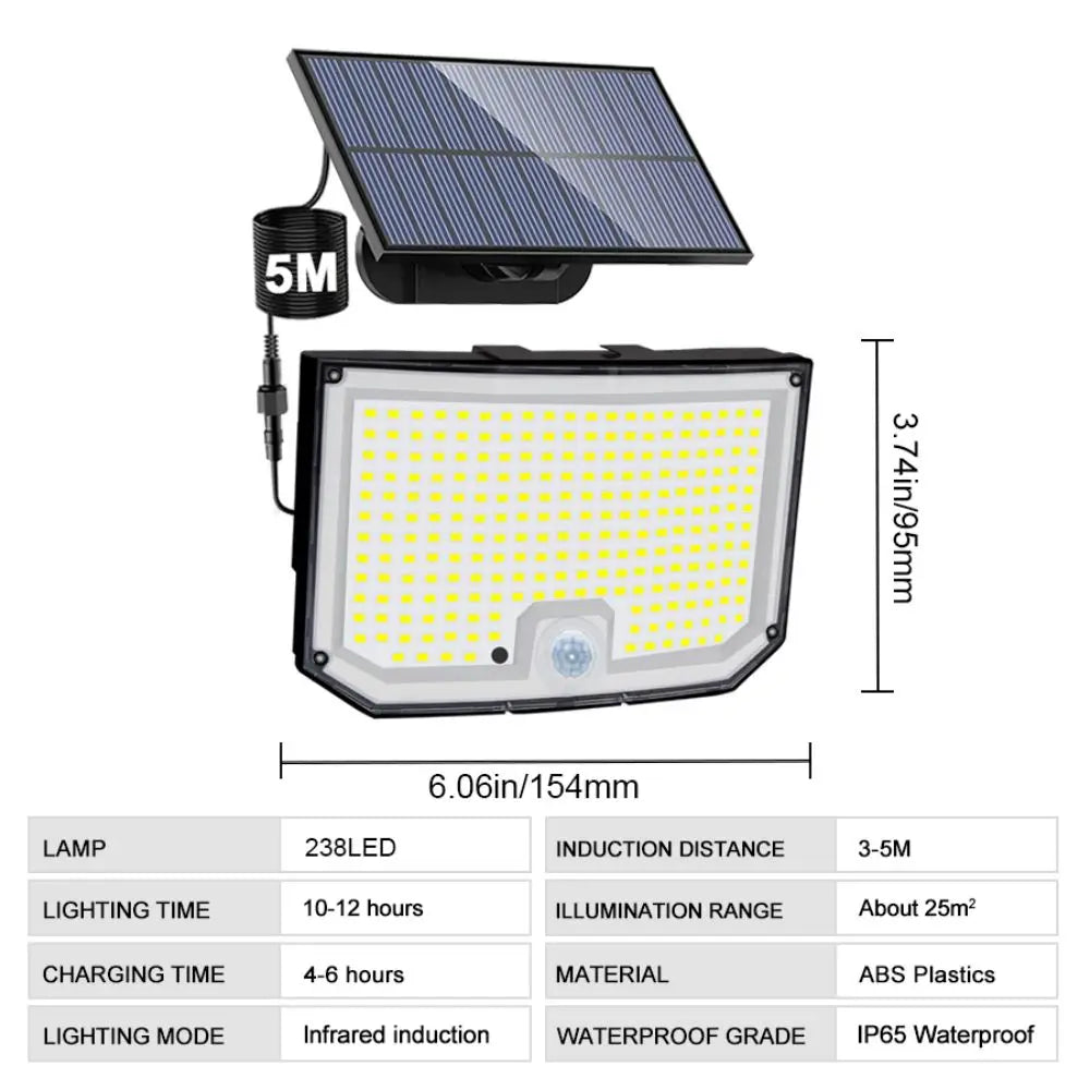 LED Solar Motion Sensor Outdoor Wall Lamp Waterproof - Smarsty