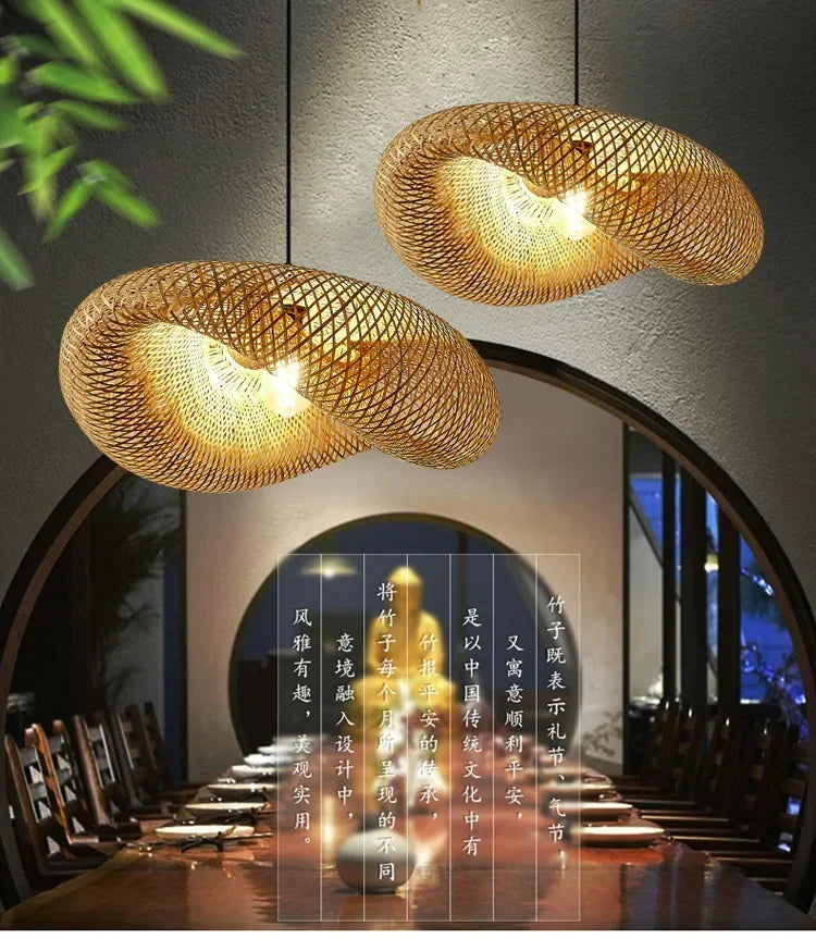 Bamboo Hand Woven Pendant Light for Elegant Home Decor - Smarsty