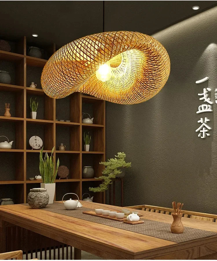 Bamboo Hand Woven Pendant Light for Elegant Home Decor - Smarsty
