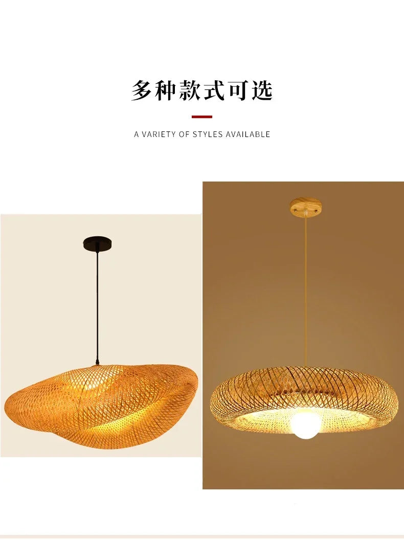 Bamboo Hand Woven Pendant Light for Elegant Home Decor - Smarsty
