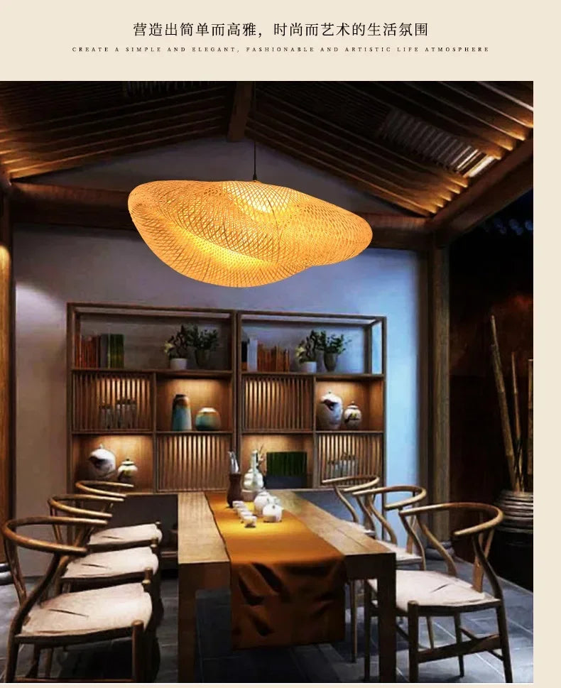 Bamboo Hand Woven Pendant Light for Elegant Home Decor - Smarsty