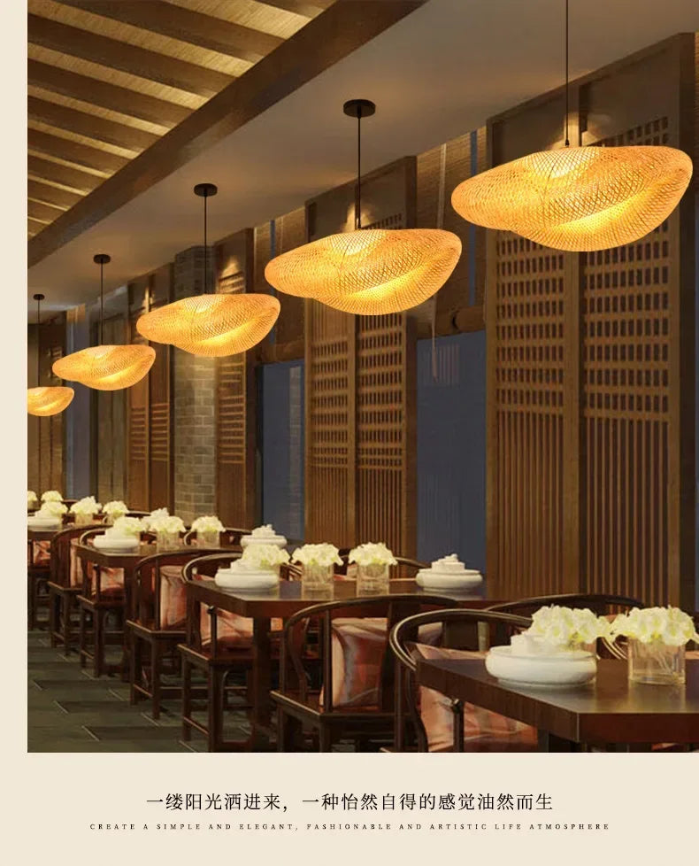 Bamboo Hand Woven Pendant Light for Elegant Home Decor - Smarsty